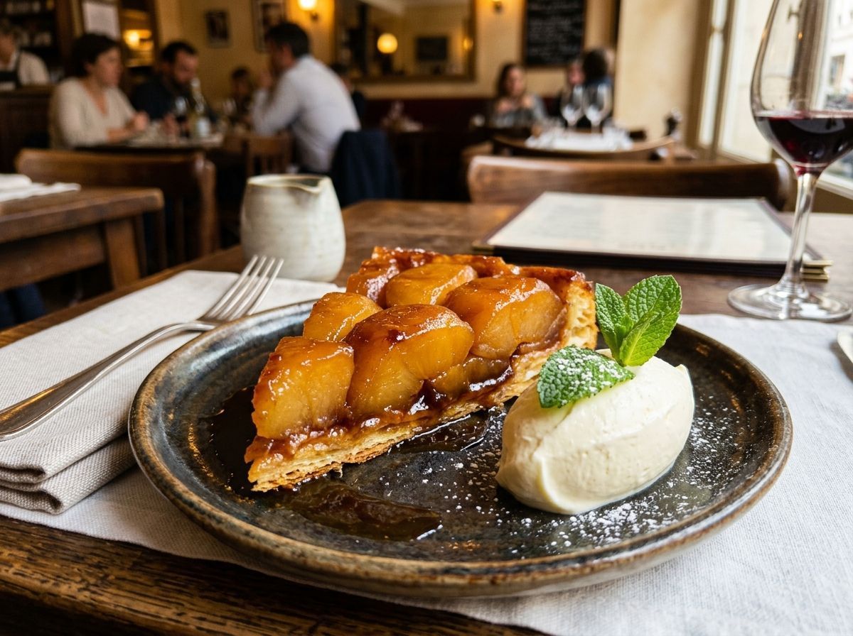 Warm Traditional Tarte Tatin with Isigny Cream